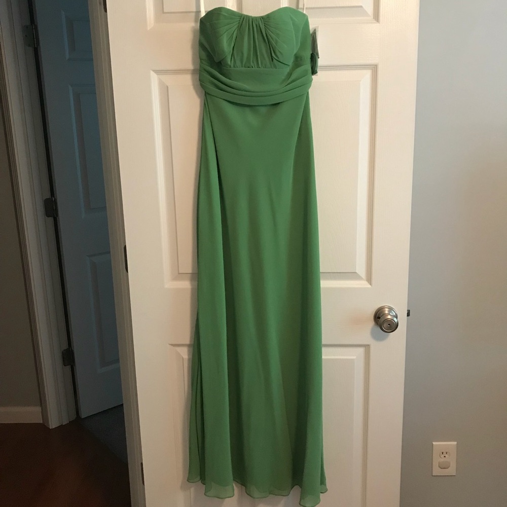 David Bridal Chiffon Strapless Full Length Dress